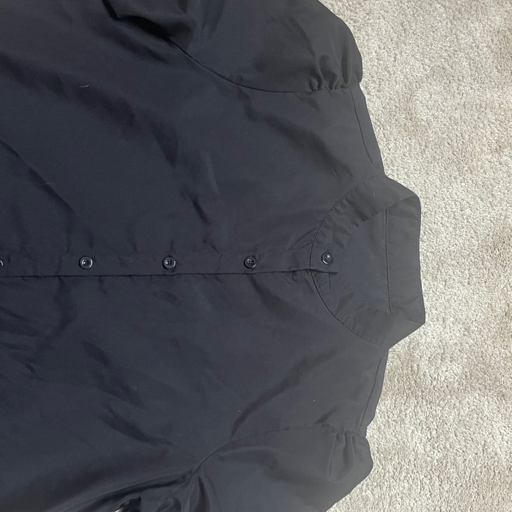 Black button up collarless shirt - Picture 4 of 4
